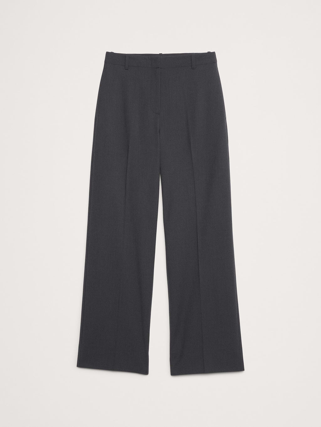 Ultra High-Rise Modern Straight Italian Lightweight Wool Pant - Charcoal Gray