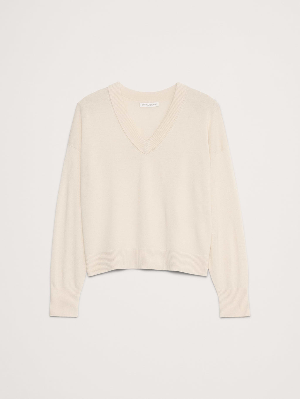 Merino V-Neck Sweater - Almond Milk Beige