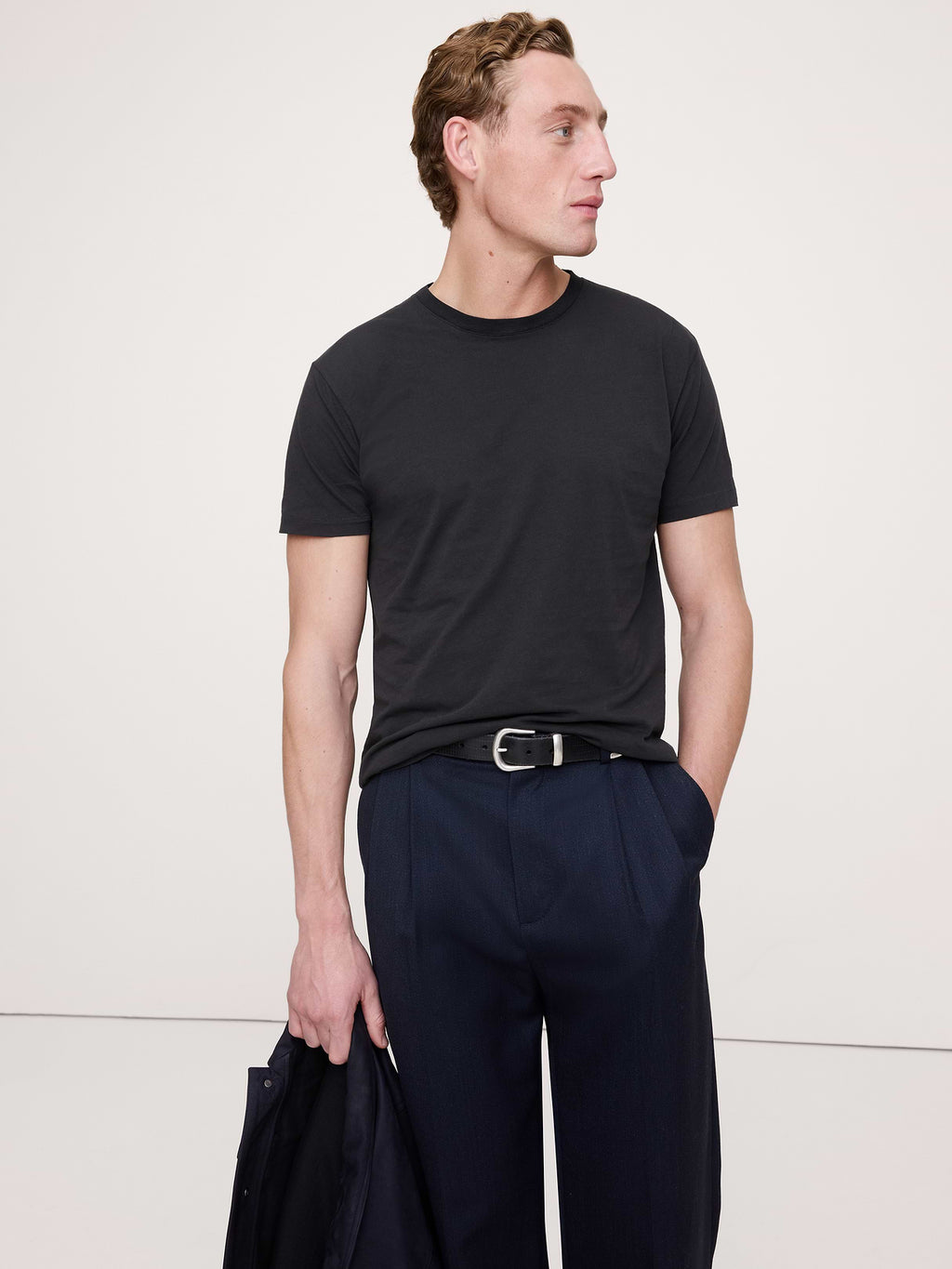 Lightweight Cotton Crew-Neck T-Shirt - Washed Black
