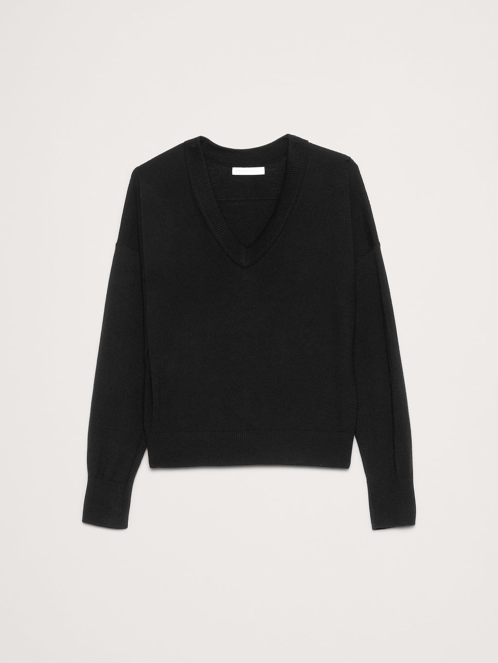 Merino V-Neck Sweater - Black