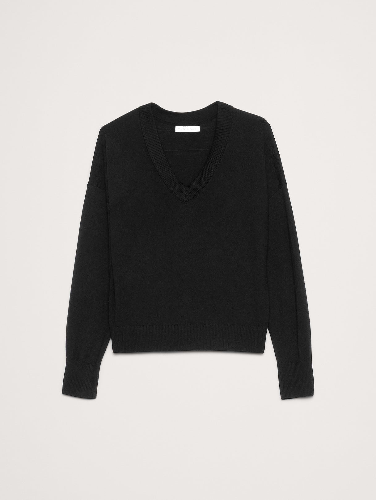 Merino V-Neck Sweater - Black