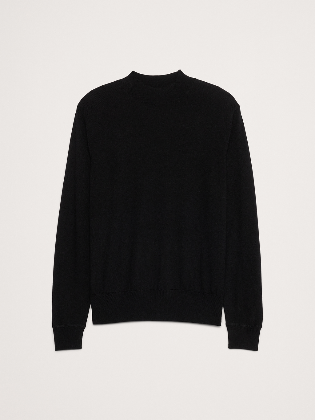 Merino Mock-Neck Sweater - Black