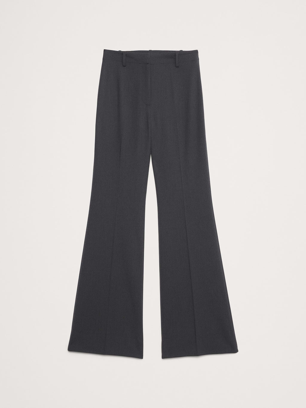Ultra High-Rise Flare Italian Lightweight Wool Pant - Charcoal Gray