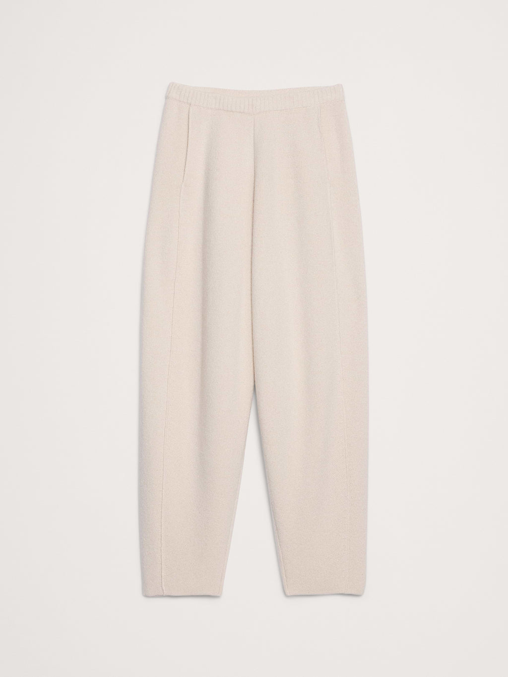 Merino-Cotton Barrel Sweater Pant - Cream