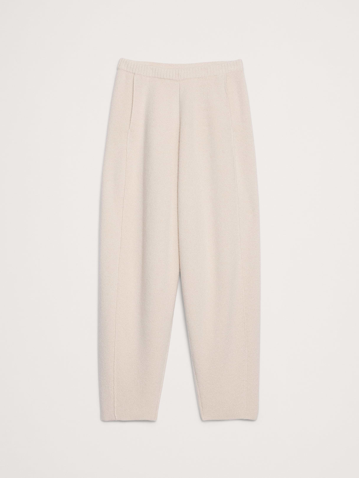 Merino-Cotton Barrel Sweater Pant - Cream