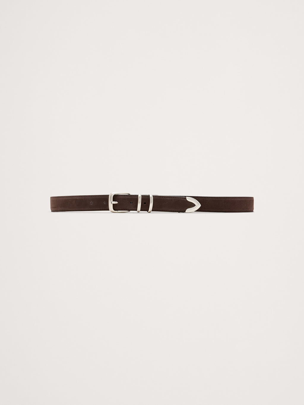 Nubuck Leather Ranger Belt - Dark Brown