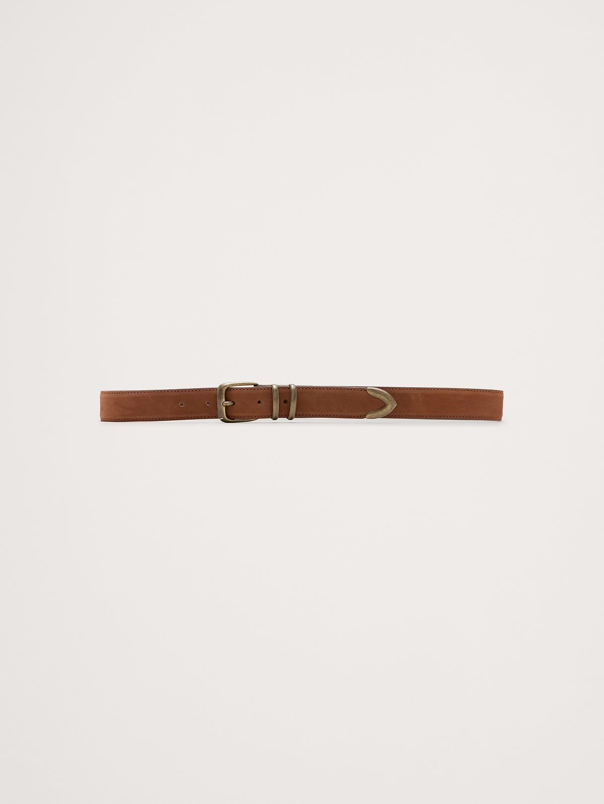 Nubuck Leather Ranger Belt - Medium Brown