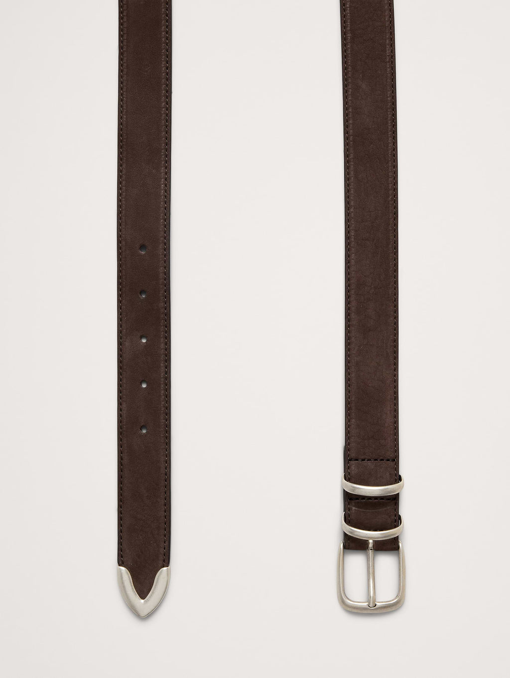 Nubuck Leather Ranger Belt - Dark Brown