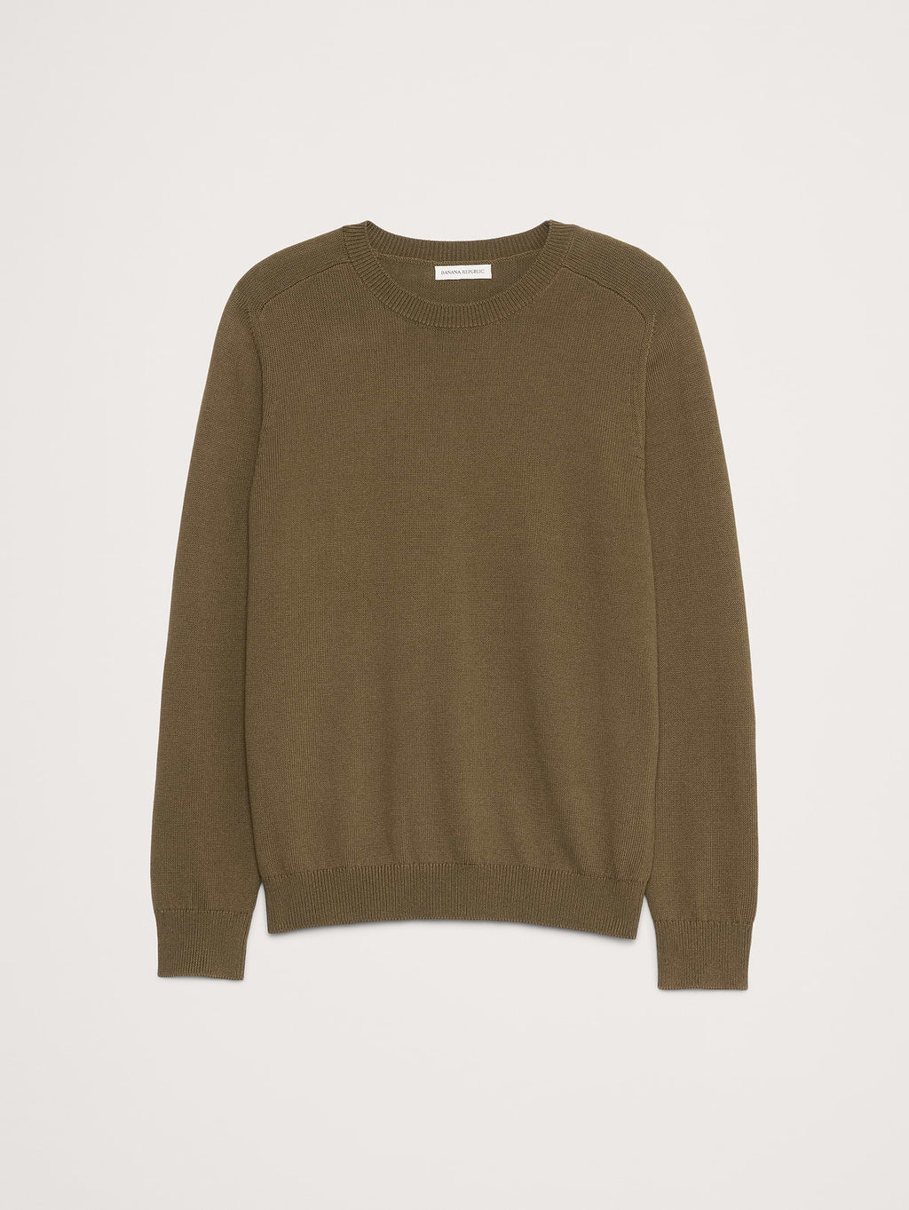 Cotton Crew-Neck Sweater - Heritage Olive Green