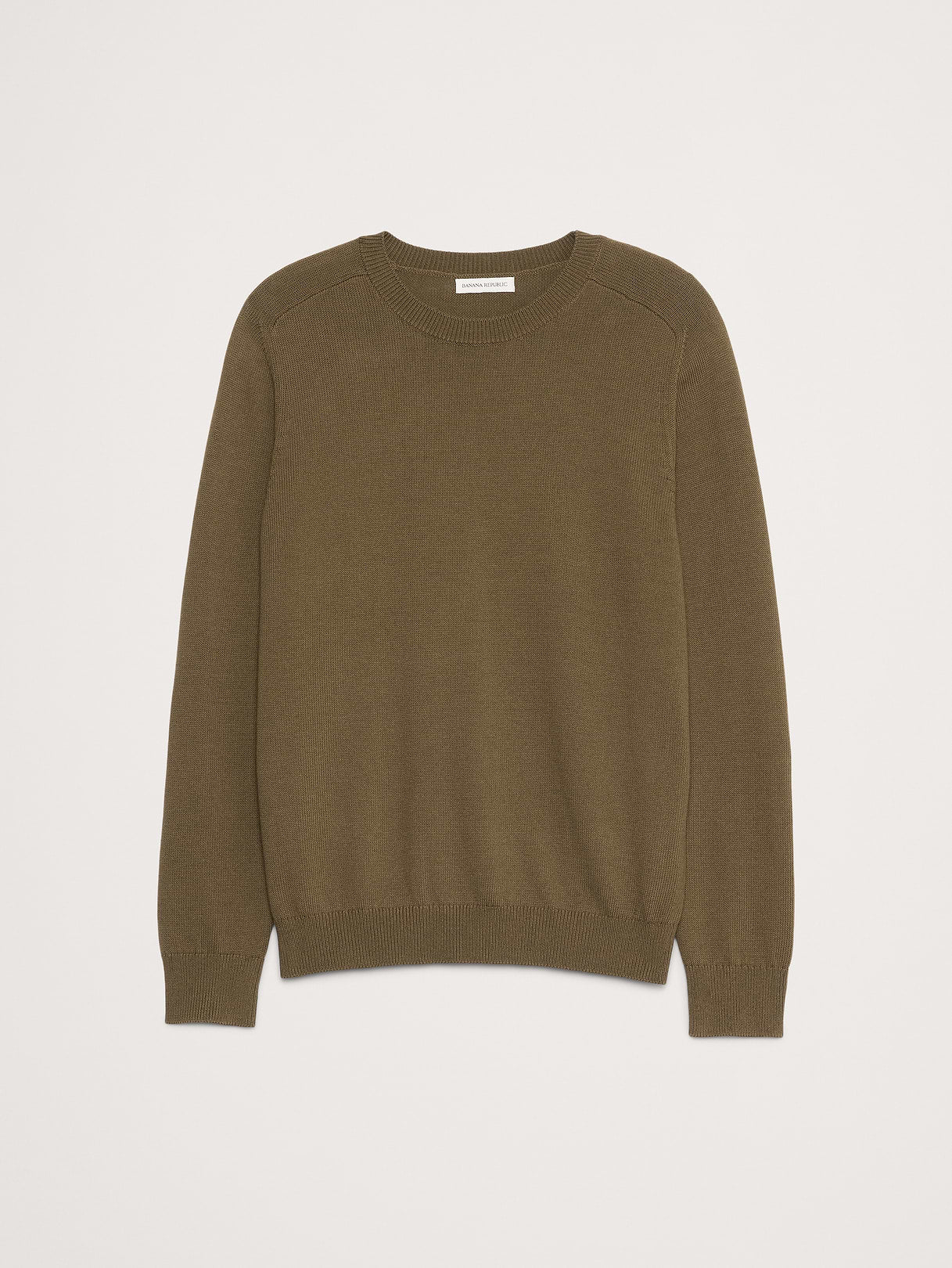Cotton Crew-Neck Sweater - Heritage Olive Green