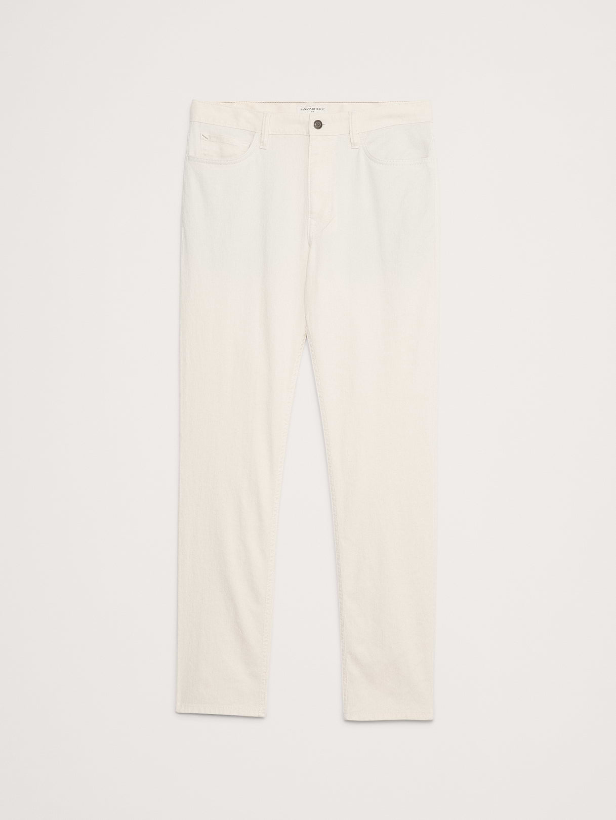 Slim Linen-Cotton Traveler Pant - White