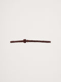 Skinny Woven Leather Belt - Cognac Brown