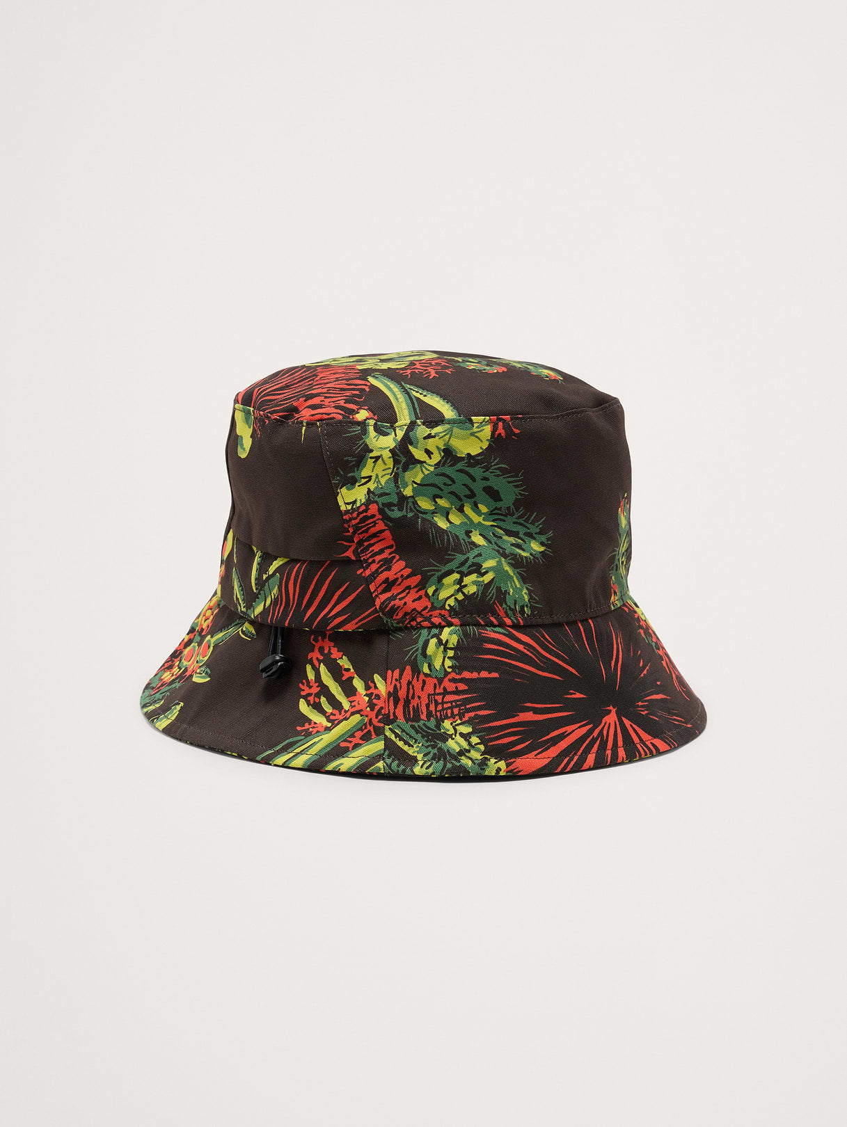 Cotton Canvas Bucket Hat with Pocket - Desert Cactus Print