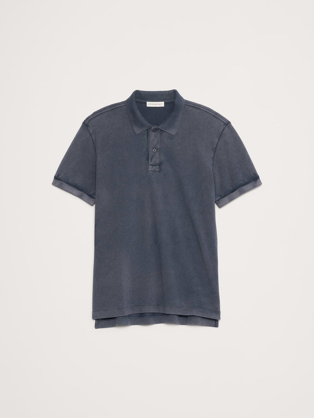 Sueded Cotton Pique Polo - Washed Navy Blue