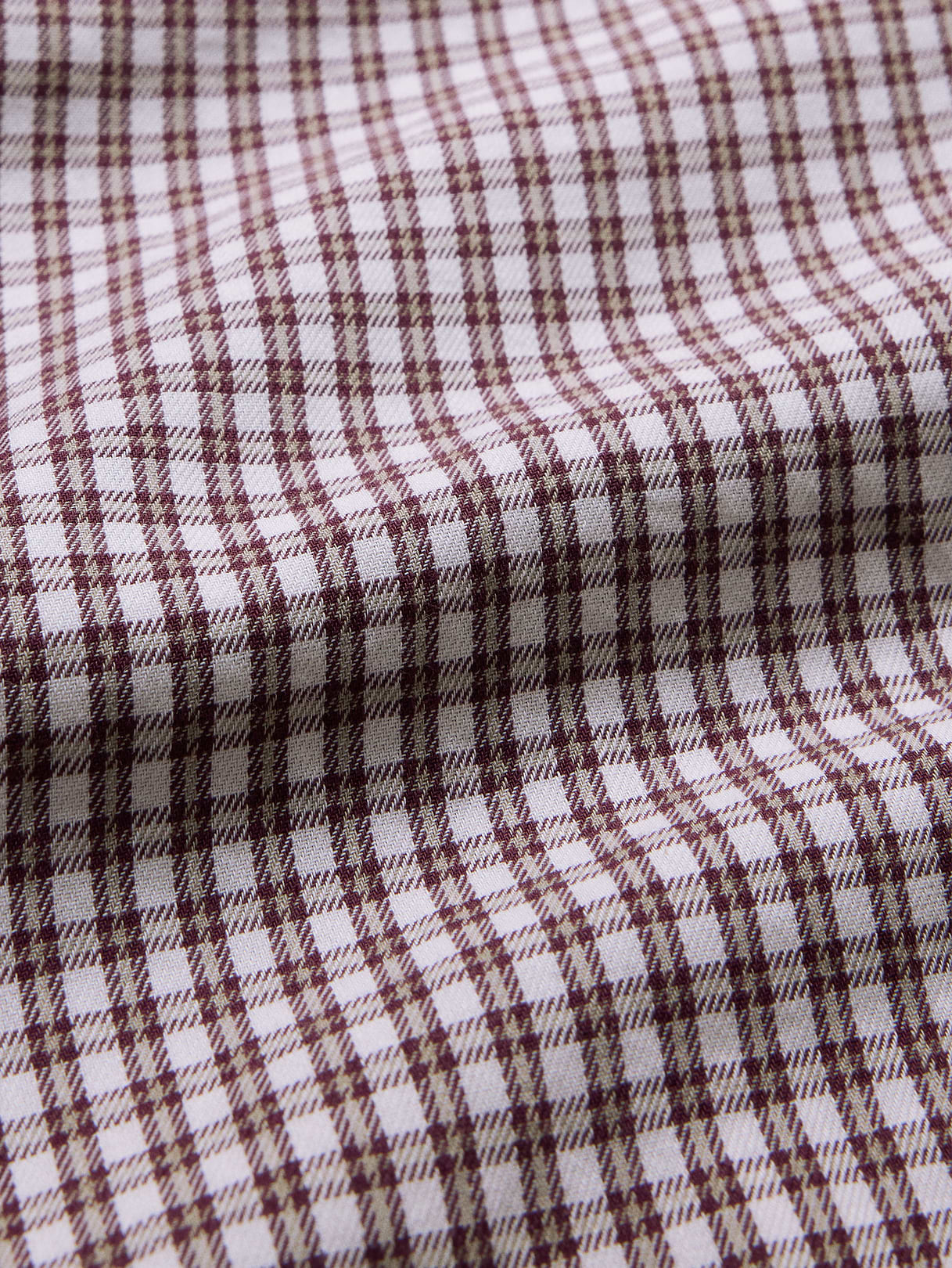 Slim-Fit Cotton-Cashmere Dress Shirt - Burgundy Red Plaid
