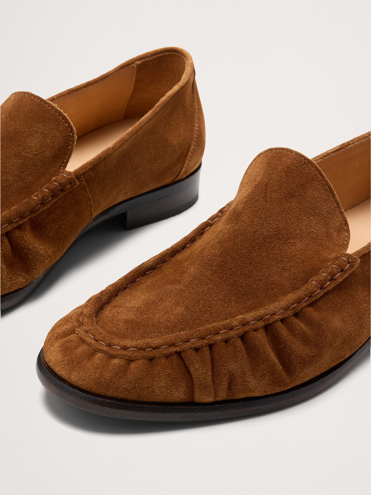 Suede Moc-Toe Loafer - Brown Combo