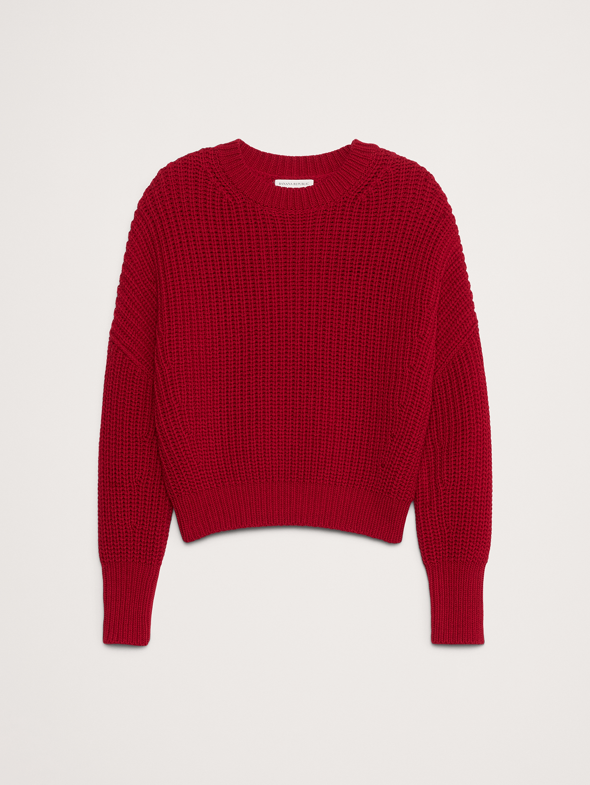 Chunky Cotton Crew-Neck Sweater - Red Star
