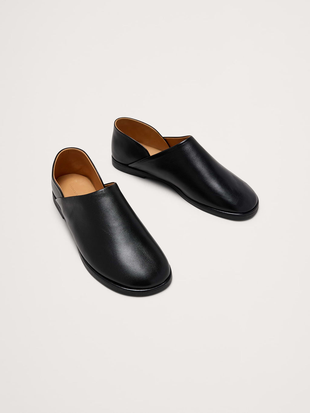 Italian Leather Slip-On Flats - Black