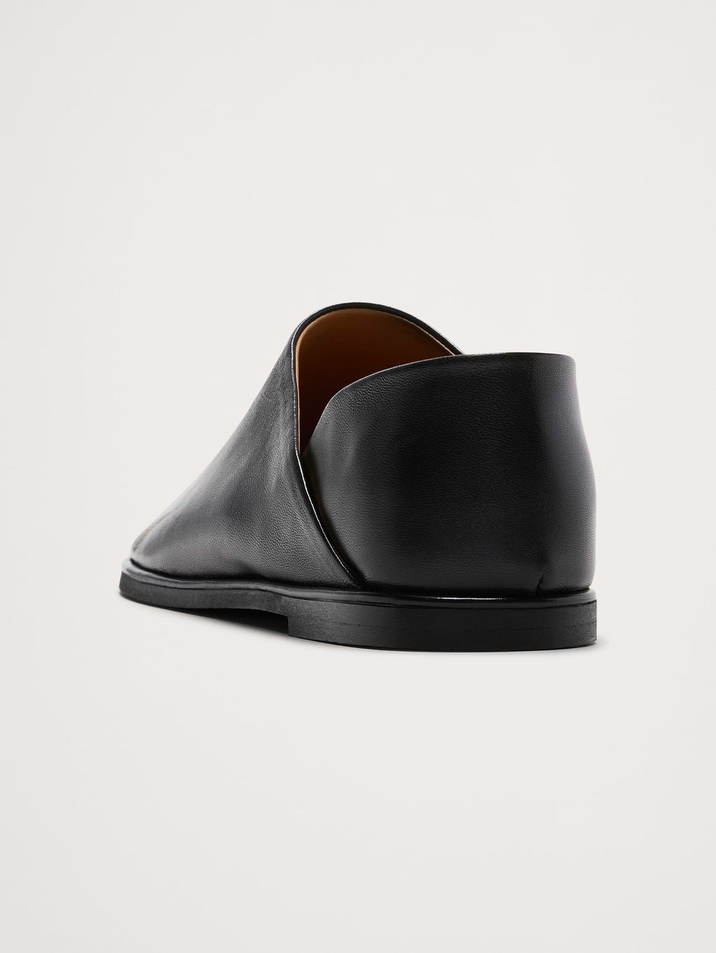 Italian Leather Slip-On Flats - Black