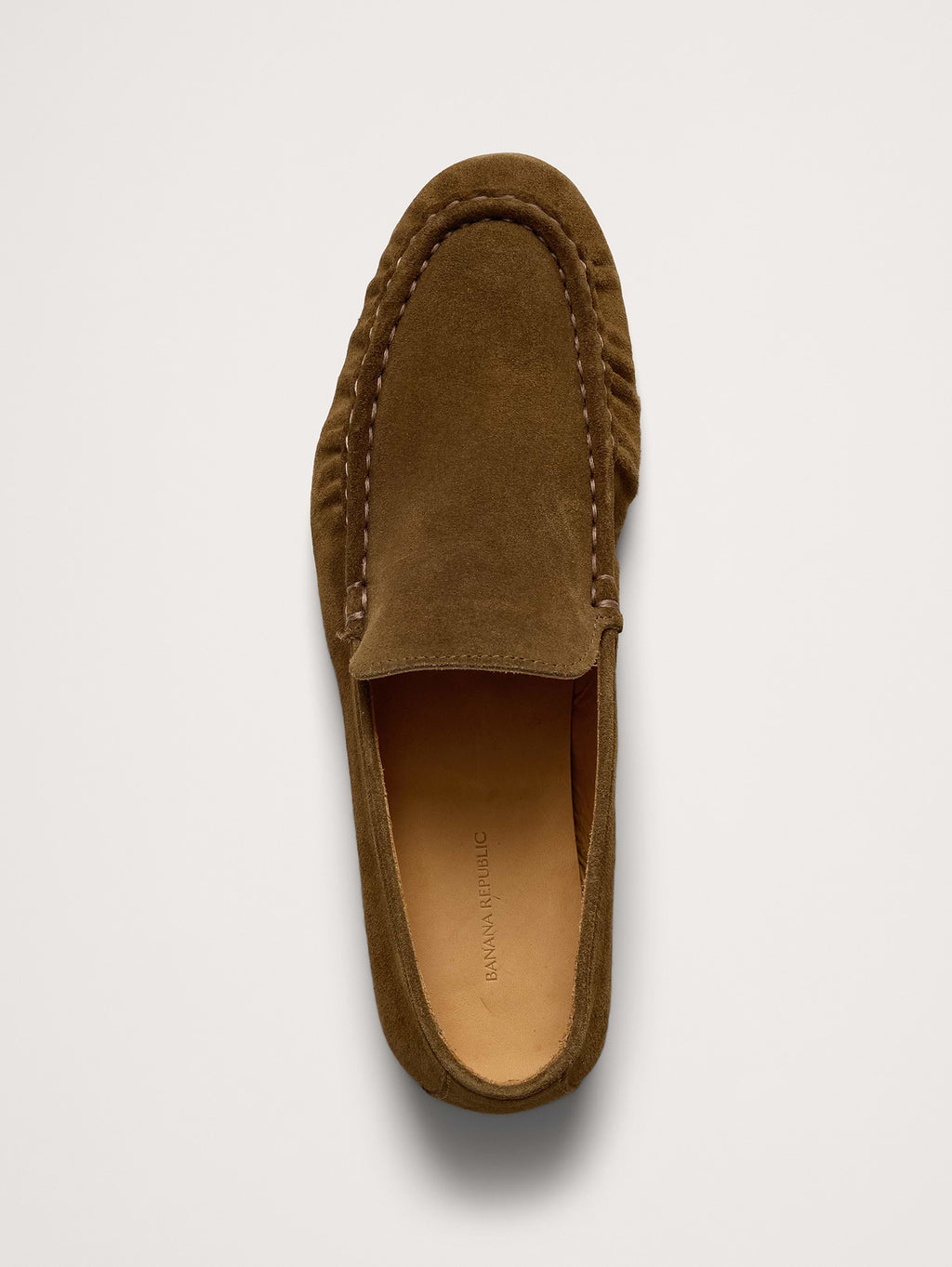 Italian Suede Moc-Toe Loafer - Olive Green