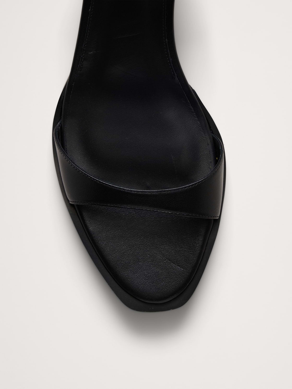 Italian Leather Kitten-Heel Sandal - Black