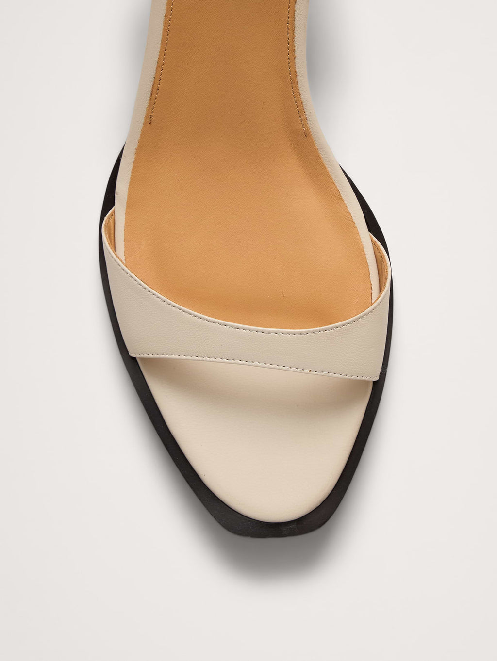 Italian Leather Kitten-Heel Sandal - Bone