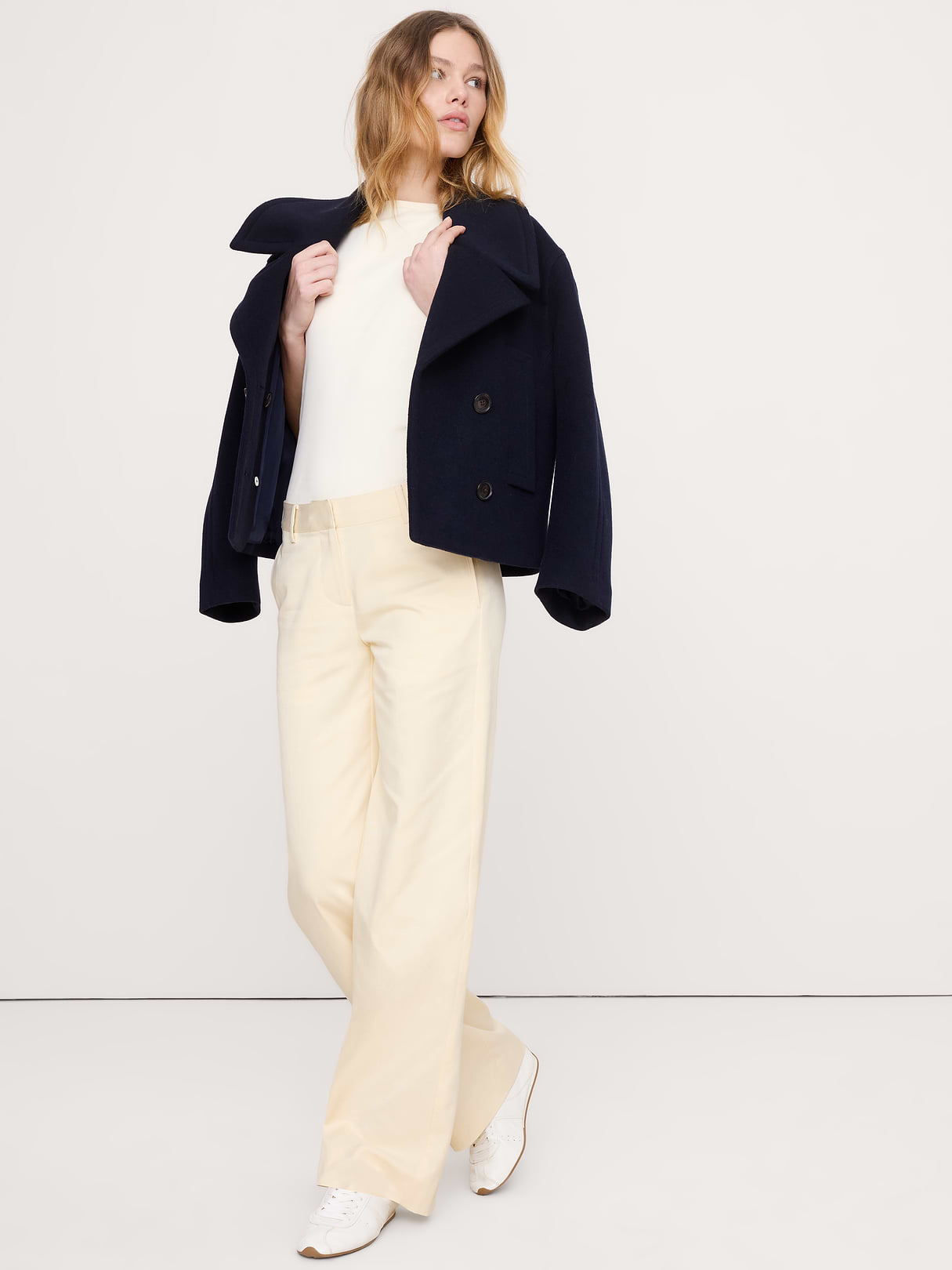 The Everyday Wide-Leg Pant in Tencel™-Cotton - Mother of Pearl Beige