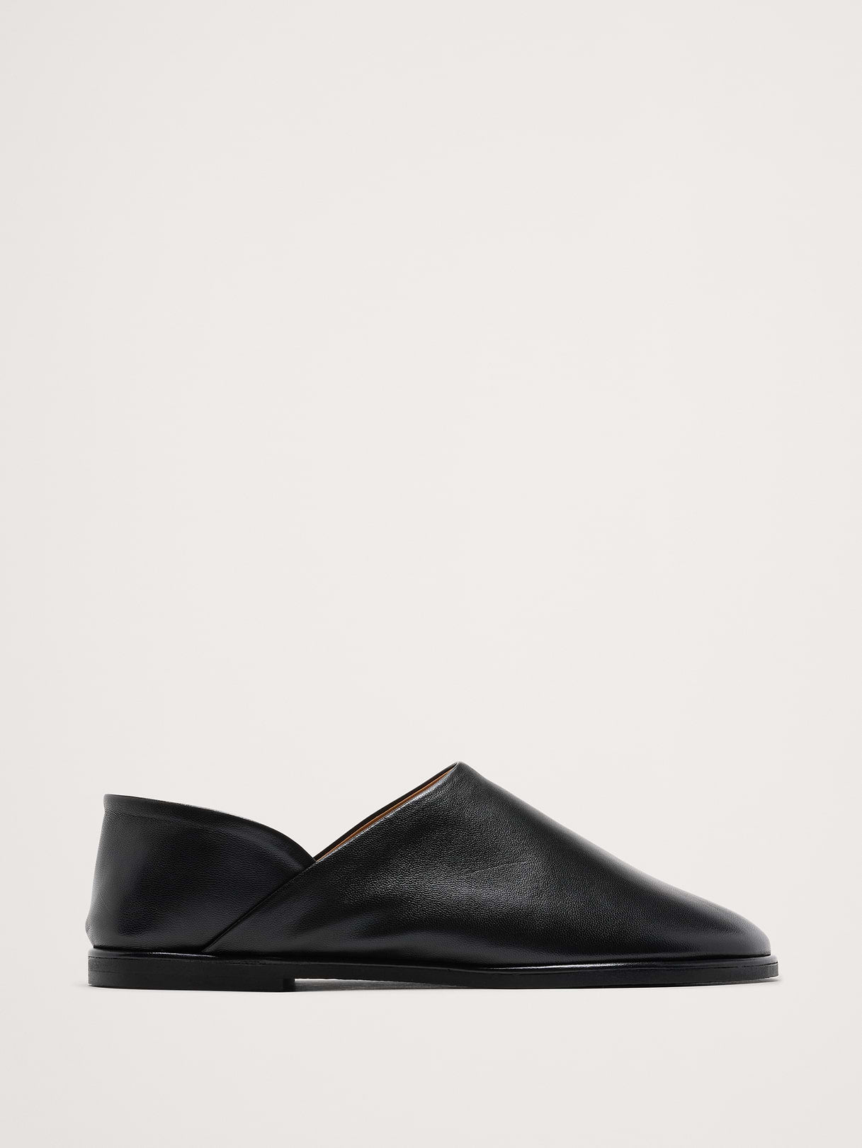 Italian Leather Slip-On Flats - Black