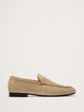 Italian Suede Moc-Toe Loafer - Natural Beige