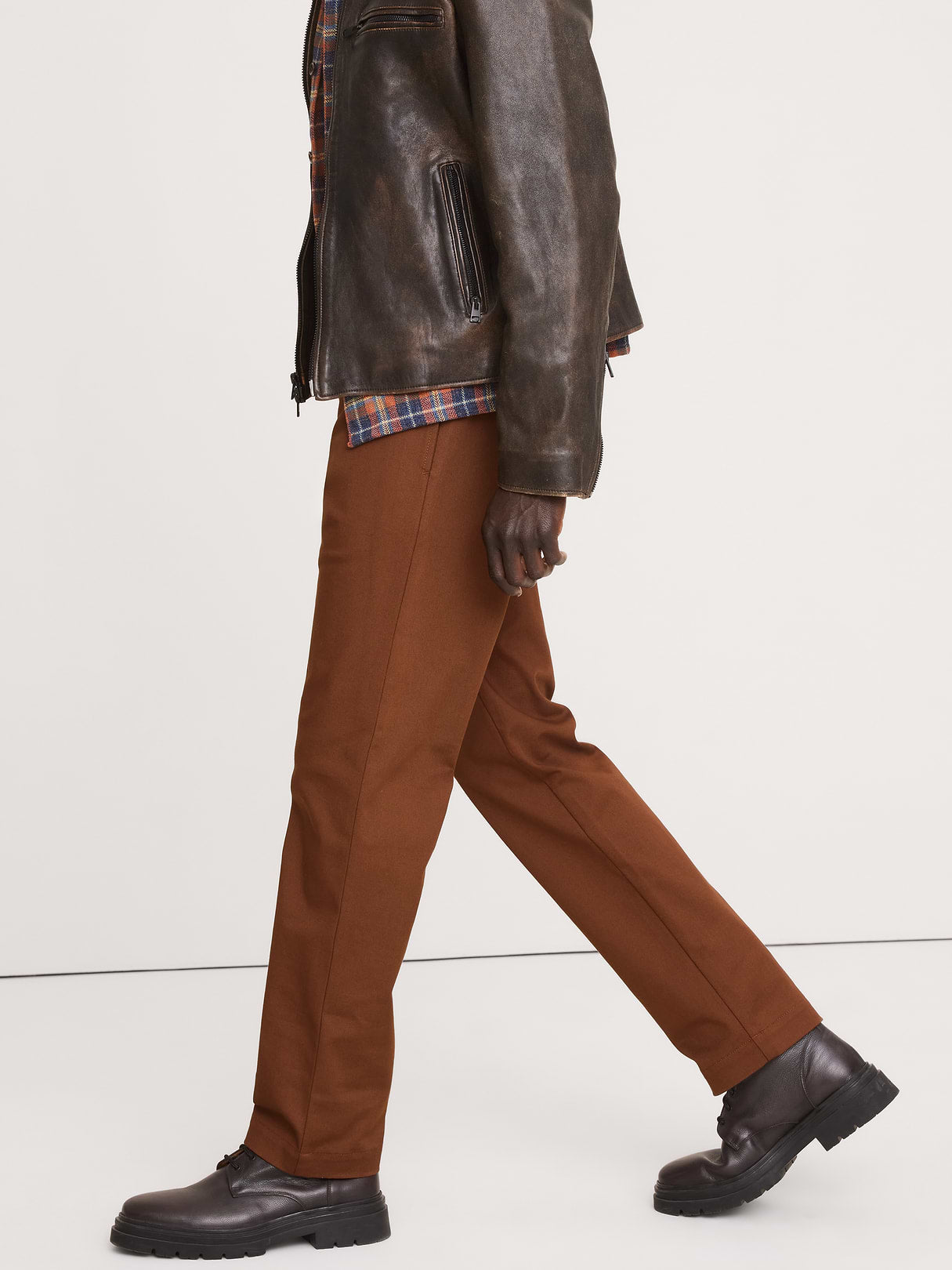 Straight Italian-Stretch Chino - Burnt Sienna Orange