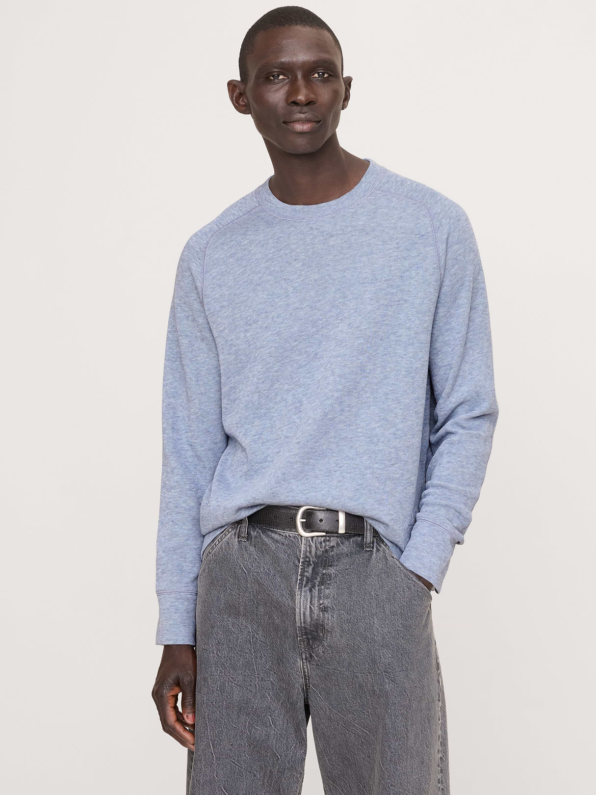 Slub Double-Knit Crew-Neck T-Shirt - Blue Dream