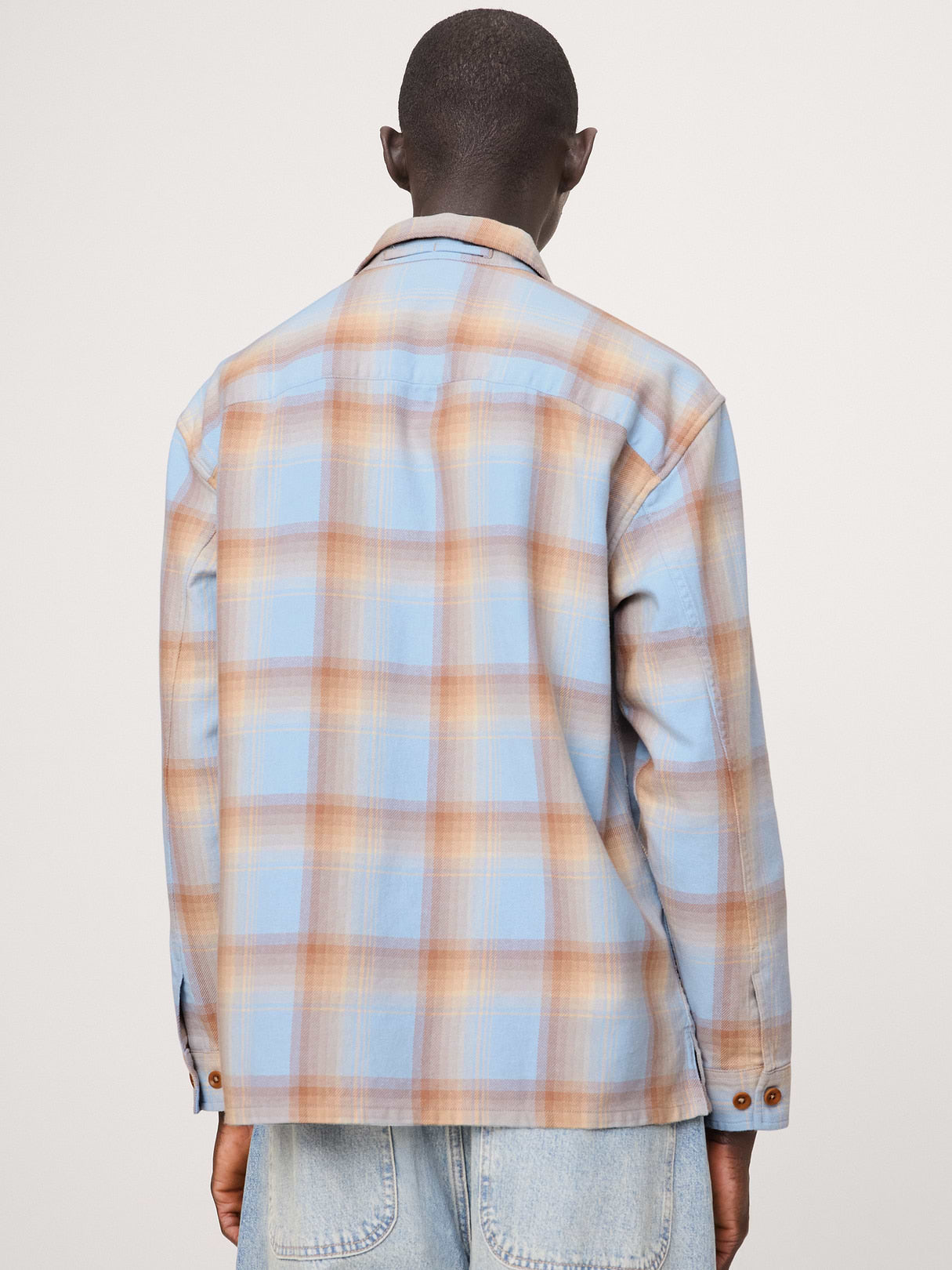 Relaxed-Fit Washed Cotton Resort Shirt - Blue Plaid