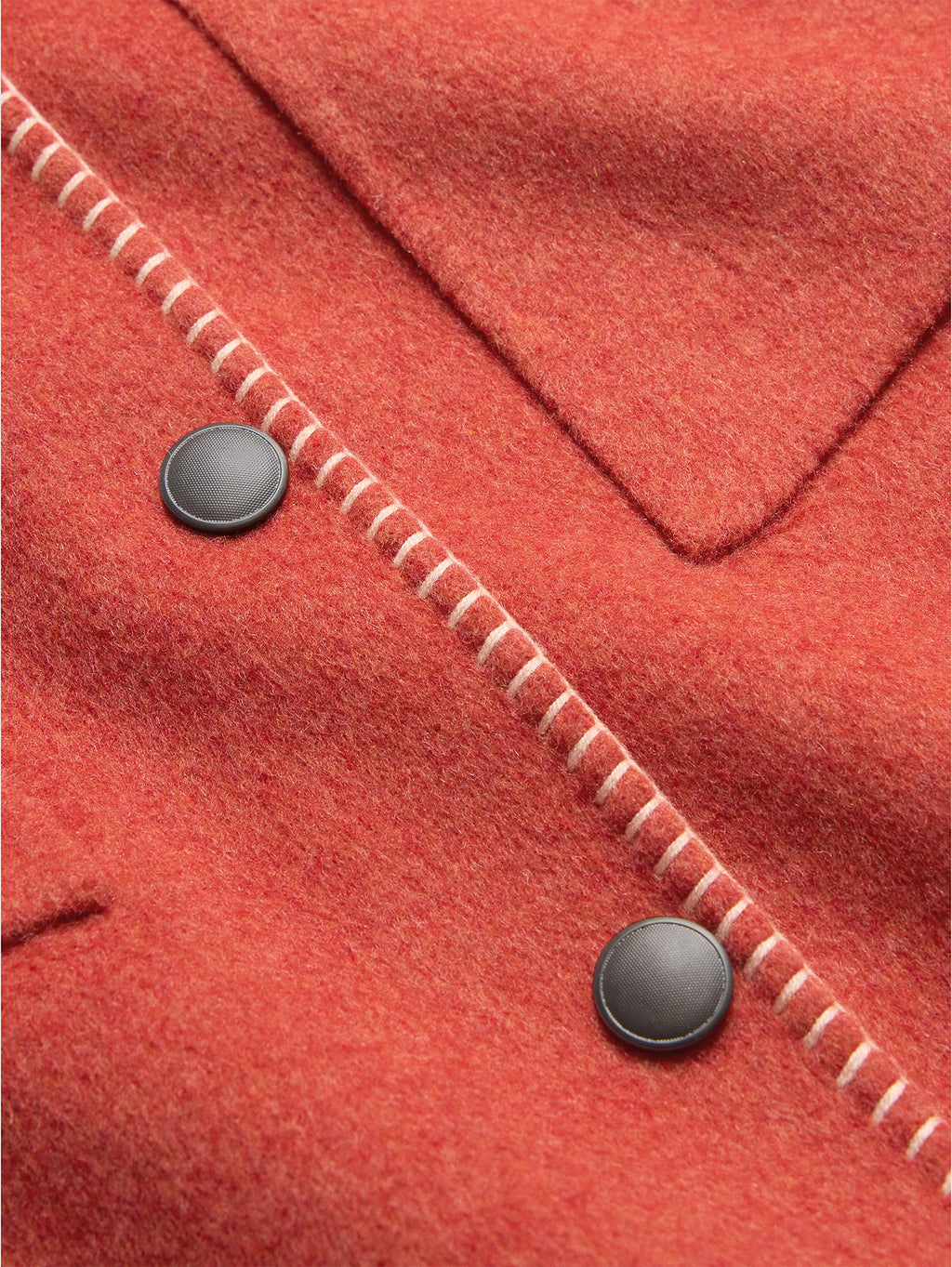 Double-Faced Short Jacket with Blanket Stitch - Harbor Sunset Orange