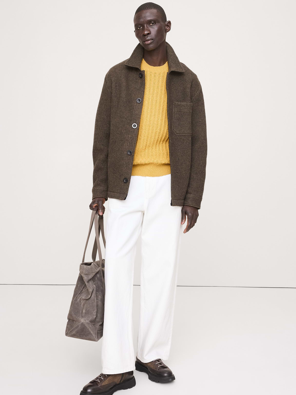Cotton-Linen Blend Crew-Neck Sweater - Toffee Golden Yellow