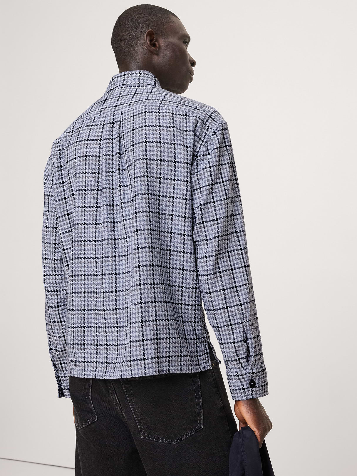 Relaxed-Fit Houndstooth Shirt - Blue