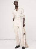 Tailored Slim-Fit Herringbone Linen Suit Pant - Natural