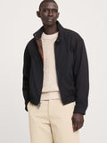 Cotton Twill Harrington Jacket - Black