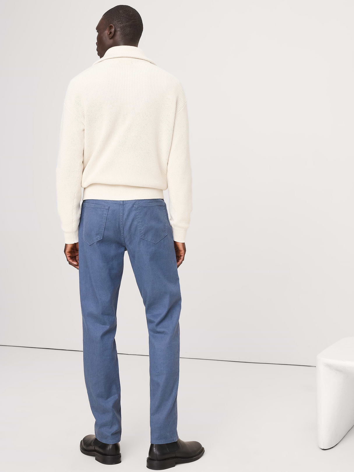 Slim Linen-Cotton Traveler Pant - Dark Denim Blue