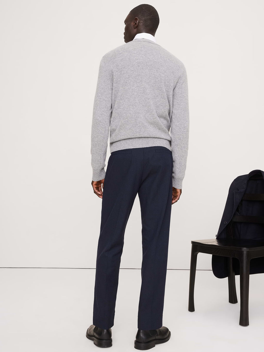Athletic Textured Dress Pant - Navy Blue
