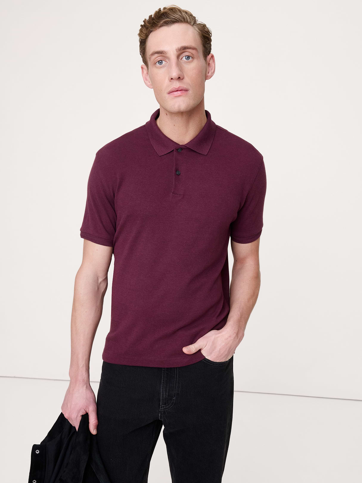 Luxury-Touch Polo - Burgundy Fig