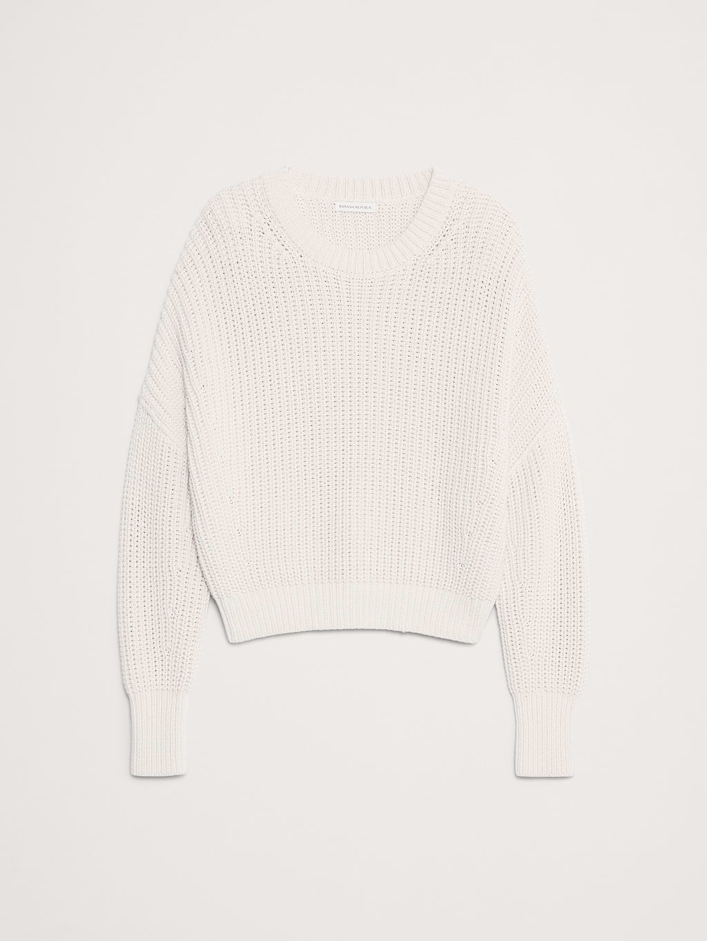 Chunky Cotton Crew-Neck Sweater - Cream White