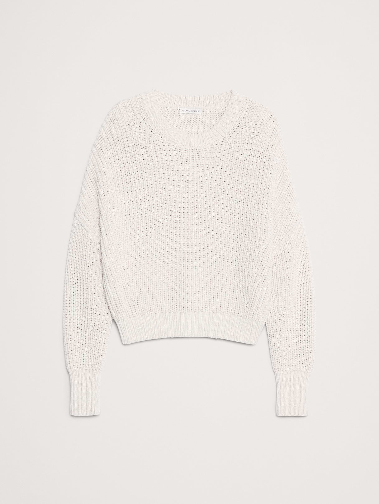 Chunky Cotton Crew-Neck Sweater - Cream White