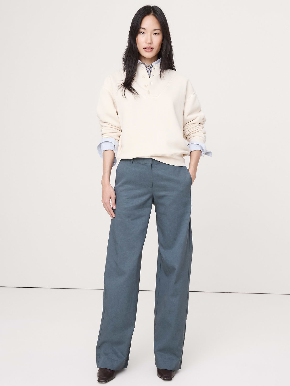 The Everyday Wide-Leg Pant in Tencel™-Cotton - Stormy Cloud