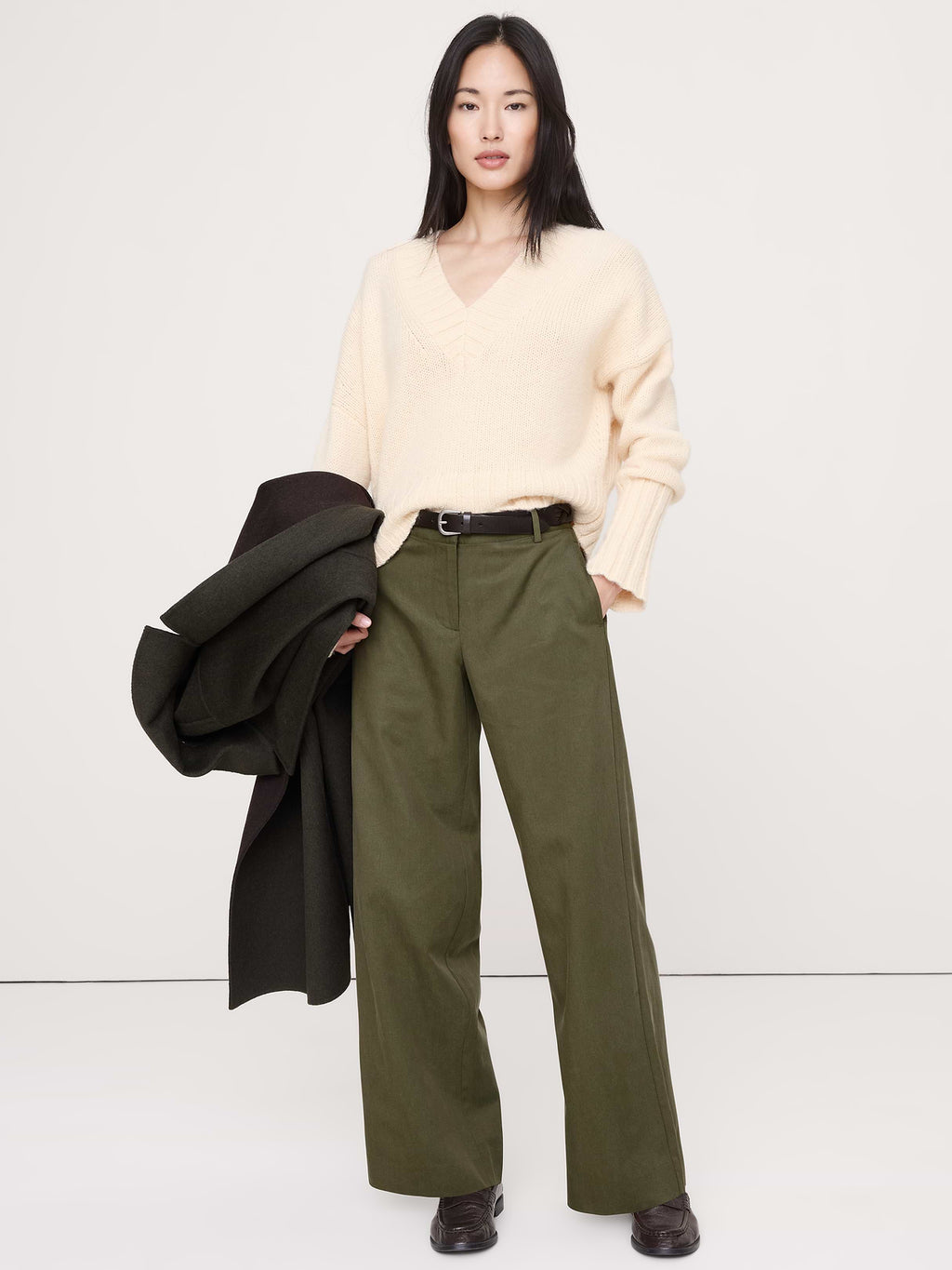 The Everyday Wide-Leg Pant in Tencel™-Cotton - Fresh Olive Green