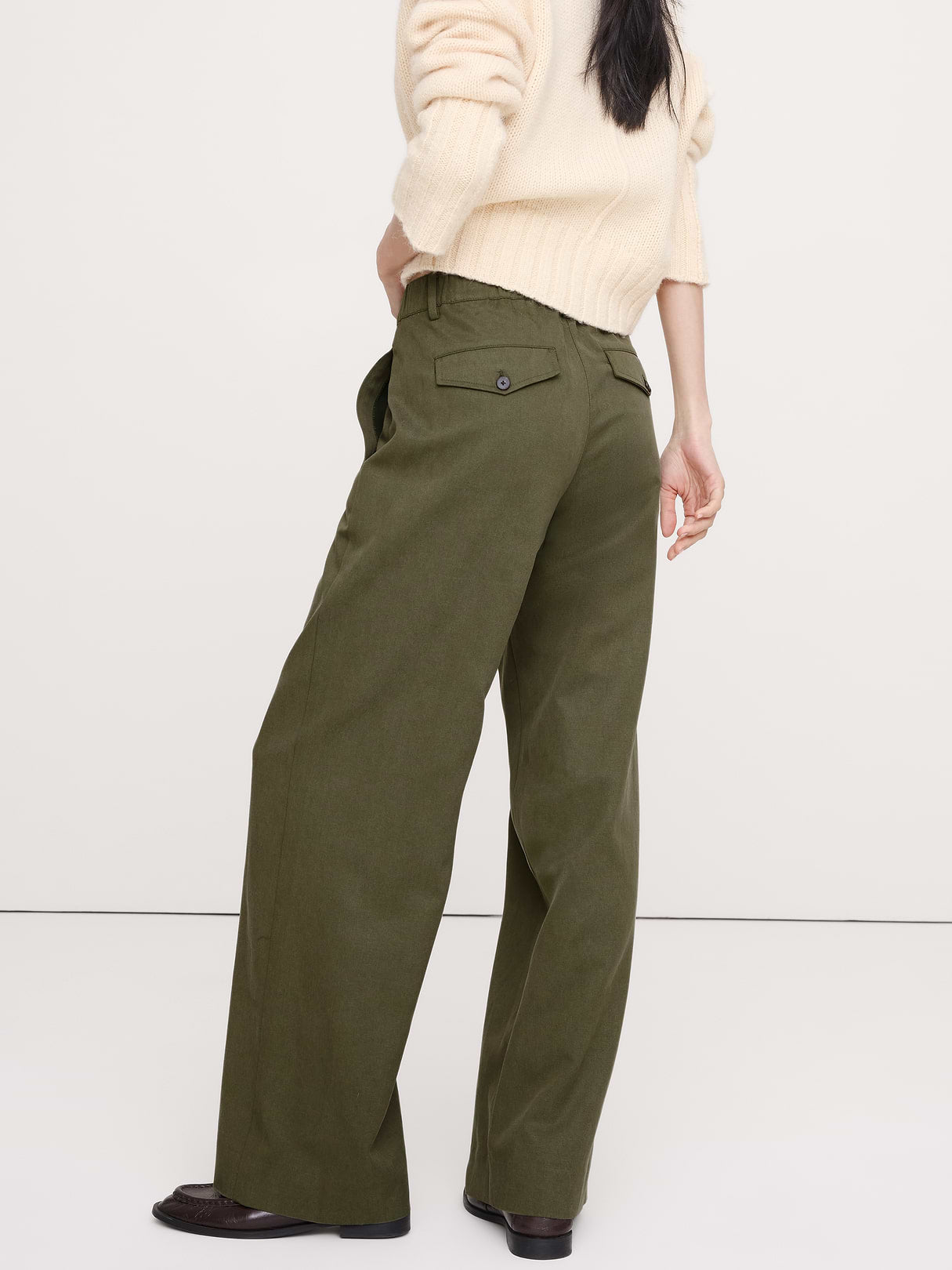 The Everyday Wide-Leg Pant in Tencel™-Cotton - Fresh Olive Green