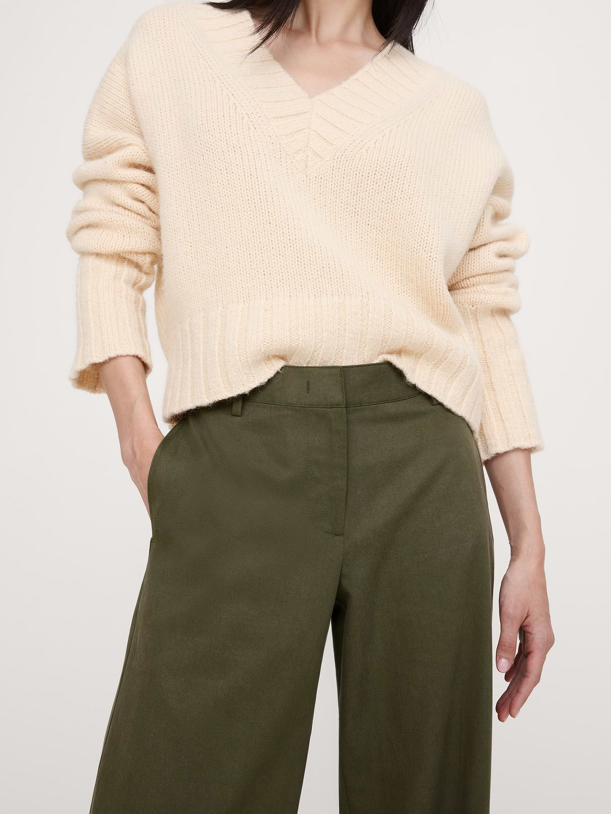 The Everyday Wide-Leg Pant in Tencel™-Cotton - Fresh Olive Green