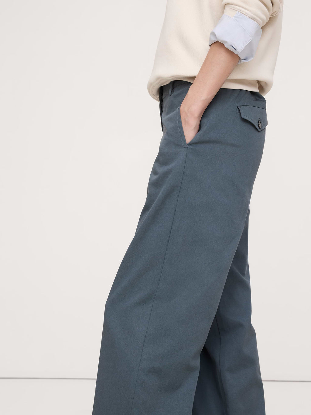 The Everyday Wide-Leg Pant in Tencel™-Cotton - Stormy Cloud