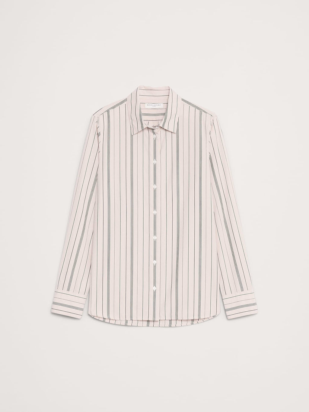 The Everyday Shirt in Cotton Poplin - Beige Stripe