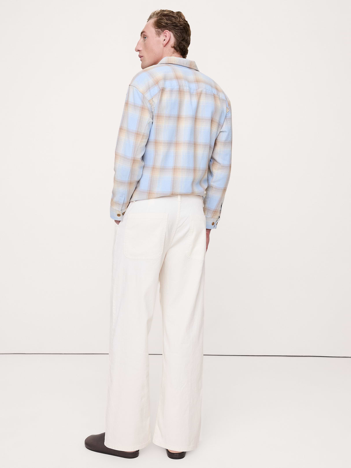Loose Italian Linen-Cotton Pant - White