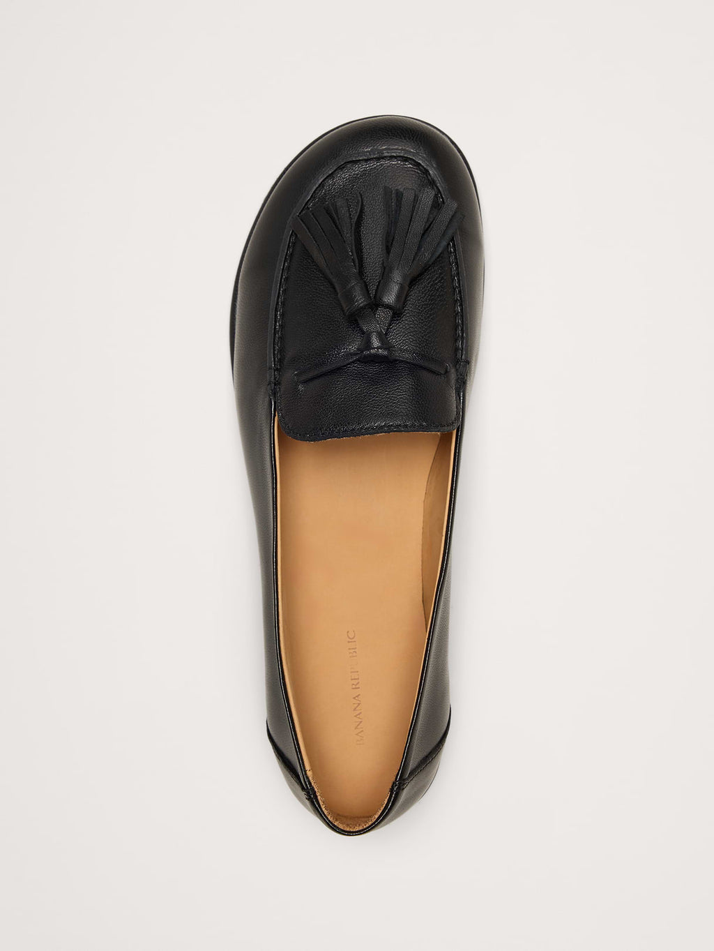 Italian Leather Tassel Loafer - Black